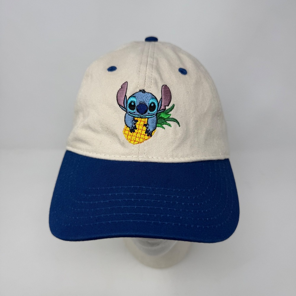 Disney Stitch Embroidered Baseball Cap Blue Tan‎ Adult Adjustable Strapback